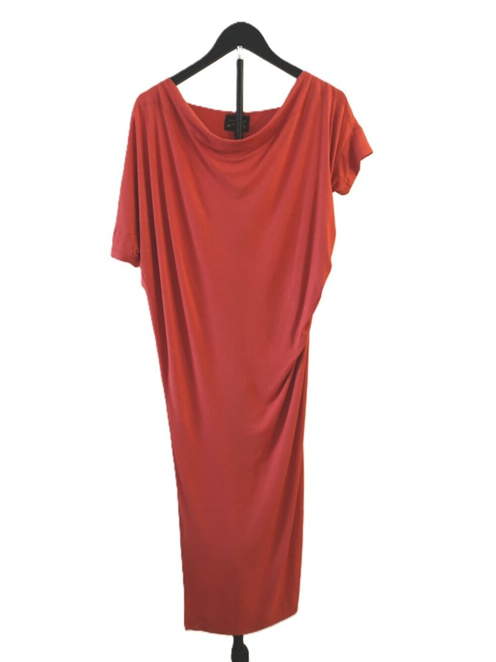 VTG Vivienne Westwood Anglomania Asymmetrical Draped Dress Italy Coral Red XS